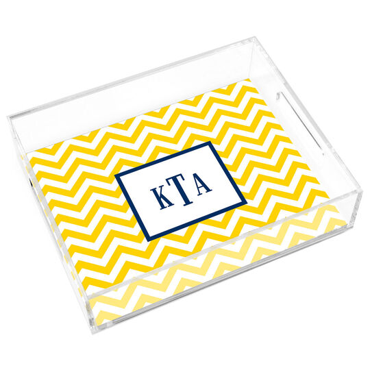 Sunflower Chevron Lucite Trays
